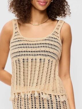 Old Navy Boho Open Knit Tank Large